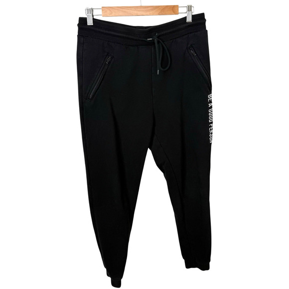 BE A GOOD PERSON Embroidered Jogger Sweatpants Zippered Pocket Medium - Picture 1 of 7